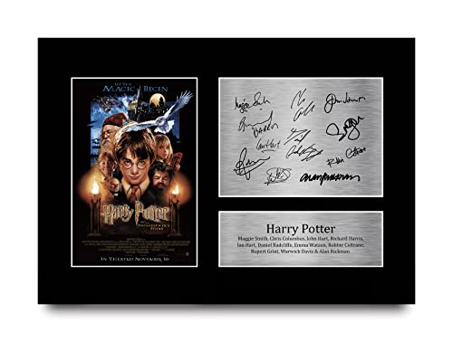 HWC Trading A4 Harry Potter Cast Daniel Radcliffe, Emma Watson Os presentes impressos a imagem assinada do autor para os fãs da memória do filme - A4