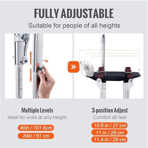Professional Aluminum Plastering Stilts - Adjustable Drywall Ladder for Painters, Construction & Stage Props - Lightweight, Durable, Ideal for Taping & Texturing