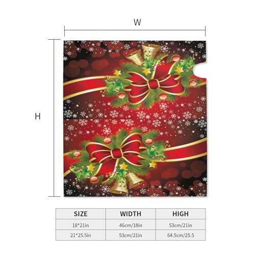 Image of Christmas Bow Bell Red Mailbox Covers Magnetic Mailbox Wraps Post Letter Box Cover Standard Oversize 21 inchX18 inch /25.5 inch X 21 inch Mailwrap Garden Home Decor