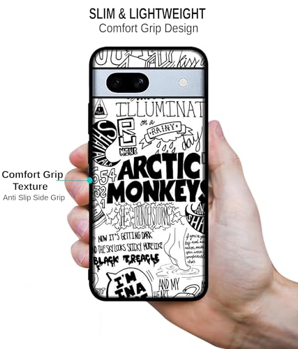 Image of Arctic Monkeys Pattern Design Premium 2D Printed Metal Back Case Cover for Google Pixel 7A 5G, Multicolor