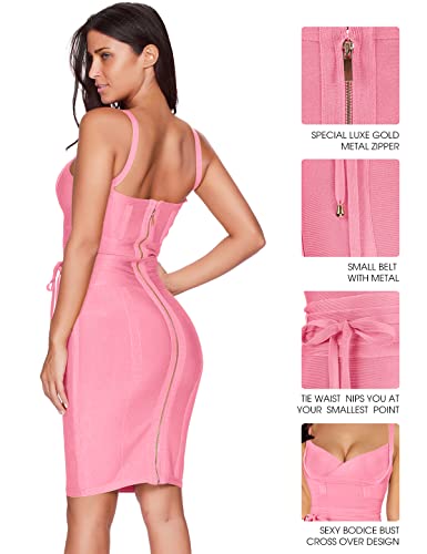 Image of meilun Womens Rayon Belt Detail Bandage Bodycon Party Dress