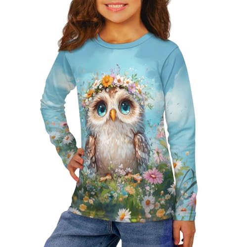 Image of Uourmeti Girls Graphic Tees Long Sleeve T Shirts for Teens Casual Tshirts Junior Sportswear Fall Tops