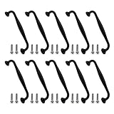 DELSEN 10 Stück schwarz Aluminiumlegierung Möbel Griffen Kabinett Griffe Schrank Griffe (Lochabstand 128 mm)