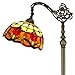 Tiffany Floor Lamp Arched Style Stained Glass Reading Standing Light Cream Red Tulip Flower Lampshade 64 Inch Tall for Bedroom Living Room Dresser Coffee Table S030 WERFACTORY