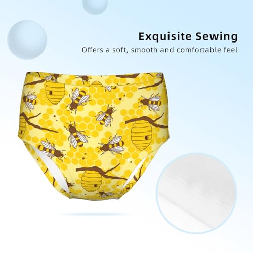 Bees And Honeycombs Girls' Underwear Soft Cotton Little Girls Panties Comfort Briefs3