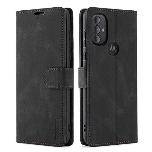 Moto G Power 2022 Wallet Case with [RFID Blocking] Card Holder Kickstand Magnetic,Leather Flip Case Wallet for Moto G Power 2022 6.5 inch-Black