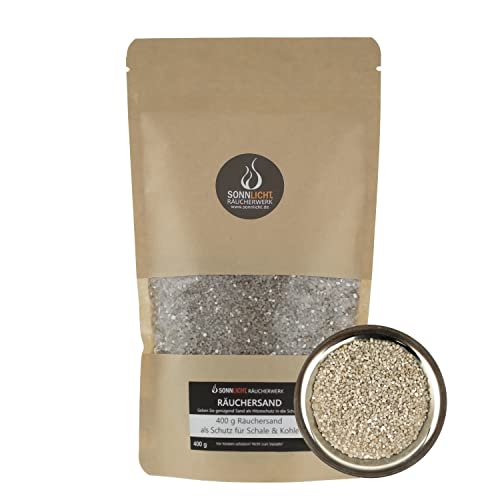 SONNLICHT Incienso – arena ahumada de cristal, 400 g, grano para carbón ahumado, colador y varillas de incienso.