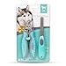 TC JOY Dog Nail Clippers Trimmer - Nail File Set Safe at Home Grooming - Razor Sharp Blades, Safety Lock & Non-Slip Handles - Ideal Small Medium Large Breeds, Light Blue