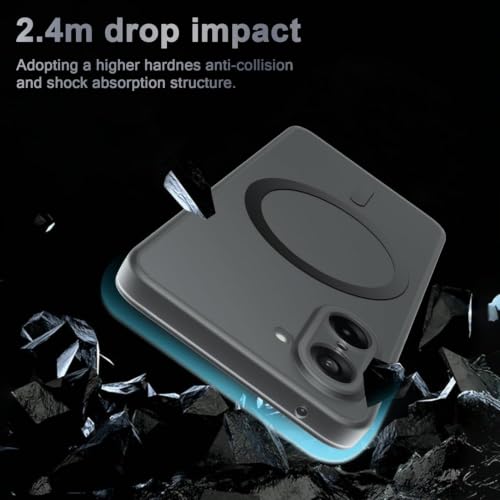 Image of DIZORO Matte Case for Samsung Galaxy M06 Compatible with MagSafe, Camera Lens Full Protection, Shockproof Translucent Frosted TPU Soft Phone Cover, Anti-Fingerprint (Black)