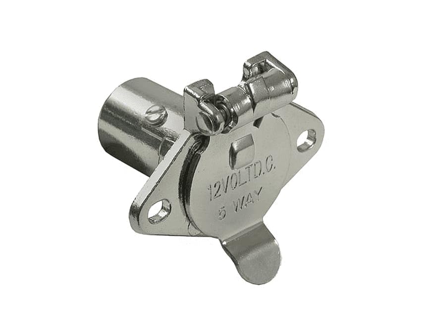 11502 11-502 Plated 5-Way Trailer Connector Socket - Vehicle End 11-502