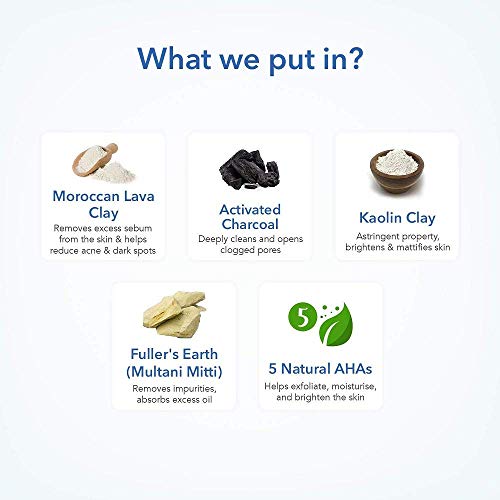 Image of The Moms Co. Natural Clay Face Wash with Moroccan Lava Clay & Activated Charcoal l Purifies,Detoxes &Glowing l Normal to Oily Skin 100ml