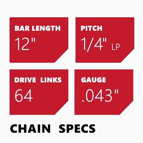 Image of KAKEI 12 Inch Pole Saw Chain fits Stihl 1 /4 inch Pitch .043 inch Gauge 64 Drive Links Chainsaw Chain - 71PMM3 64 Fits Stihl Pole Saws (3 Chains) - Semi Chisel