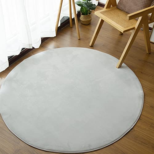 カーペット 円形 ラグマット 低反発 厚手12㎜ 洗える 直径140㎝ 微撥水 クッションラグ ホットカーペット対応 滑り止め付き こたつ敷きマット 低ホルム さらフワ 防音 ライトグレー