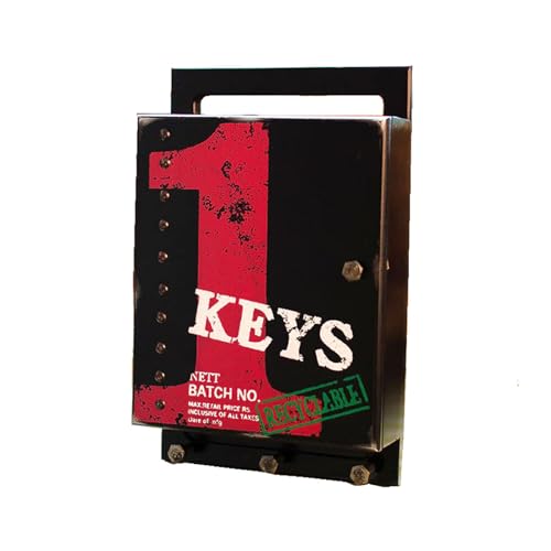 Cemaystic 壁付けフック付きオーガナイザーボックス ? 木製収納で鍵の整理と玄関装飾、取り付け簡単、耐久性ある設計 (a)