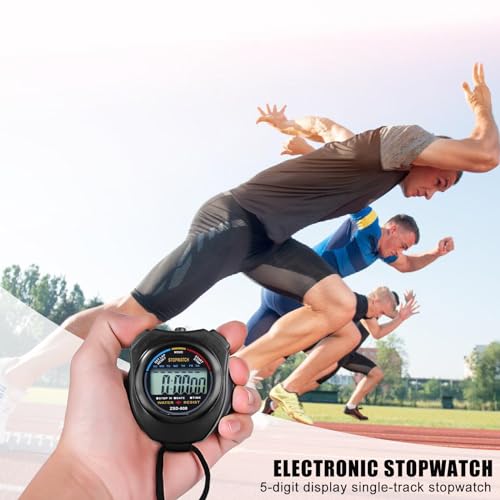Pack de 4 chronomètres Sportifs numériques: chronomètre numérique avec sifflet en Acier Inoxydable,chronographe Portable avec Grand écran,chronomètres,chronomètre Sportif numérique pour arbitres – Image 5