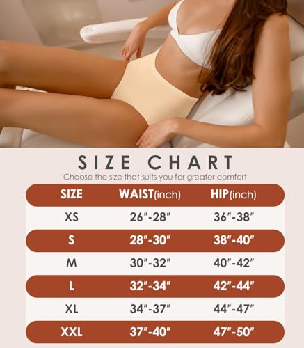 Image of Kalapa Seamless Womens Underwear High Waisted No Show Briefs Silky Stretch Breathable Full Coverage Ladies Panties Multi Pack