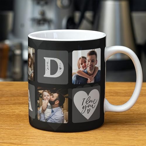 Giantbighands Personalized Dad Mug Coffee Cup, Custom Dad Gifts with Kids Names, Personalized Daddy, Papa, Pops Birthday Gift for Fathers Day Present from Children Design (S5)