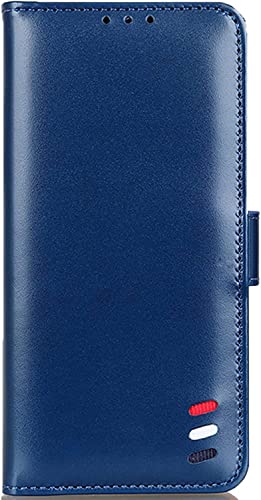 Étui pour iPhone 13 Pro cuir PU bleu housse portefeuille à rabat magnétique amovible