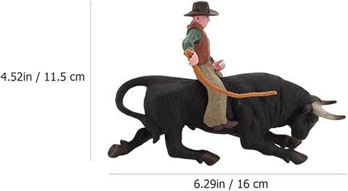 Miniatura 2 de Toyvian Escultura de vaquero de escritorio, 1 juego de figuras falsas, modelo de granja, juguetes de granja, figura de acción de vaqueros,