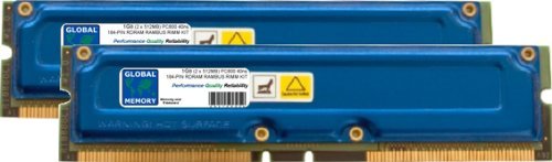 Mémoire RDRAM PC800 1Go RAMBUS Kit 2x512Mo 184-PIN RIMM pour Carte Mère Intel et Bureau