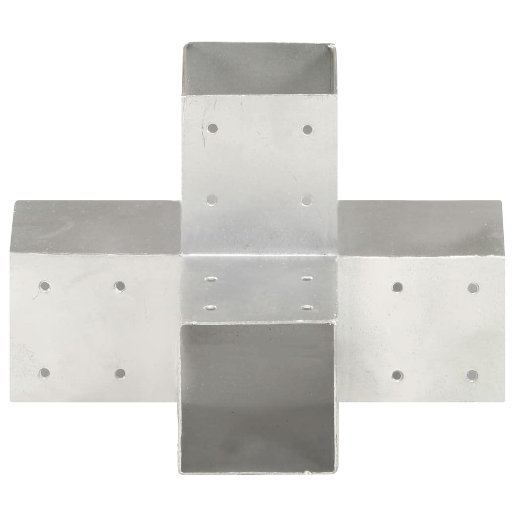 Connettore per pali a forma di X per travi in legno da 91 x 91 mm, supporto per pali in acciaio zincato, per costruzione di gazebo, orticoltura, connettore a croce a 4 vie