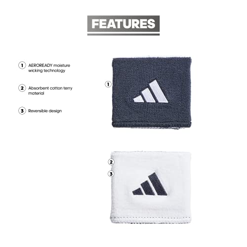 Image of Adidas Unisex Interval Reversible Wristband - Athletic Sweatband