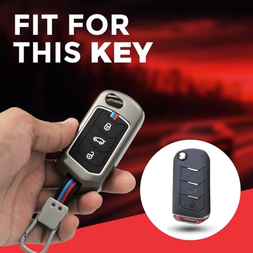Image of Metal Series keycover for Mahindra Thar | Xuv700 | 3X0 | xuv300 | Scorpio - 3 button flipkey