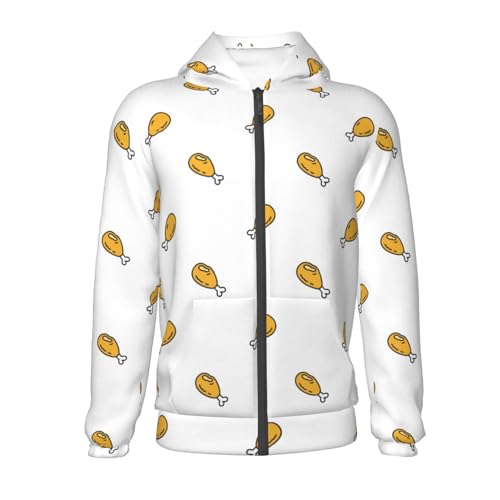 Crispy Fried Chicken1 Kids Pullover Hoodies Boys Zip Up Sweatshirts Girls Athletic Clothes with Pocket2