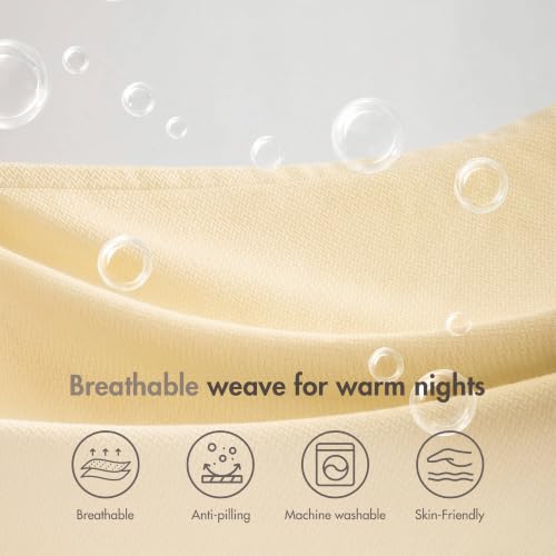 Image of Madison Park 100% Egyptian Cotton King Bed Blanket for Summer, Yellow | Cozy Soft Breathable Durable, Micro Herringbone Weave Casual, Lightweight Knit All Season Throw for Bed Couch, Sofa, OEKO TEX