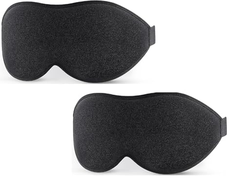 Image of INSIME 3D Memory foam Sleeping Mask For Men Women Sleep Mask Blind Fold Eye Cover Pad For Travel | Night eye band eyemask patch Complete Blackout Sleeping Eye Mask (Pack of 2)