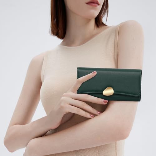 Image of Wallets for Women Trifold Wristlet Wallets Large Capacity RFID Blocking Ladies Purse Credit Card Holder