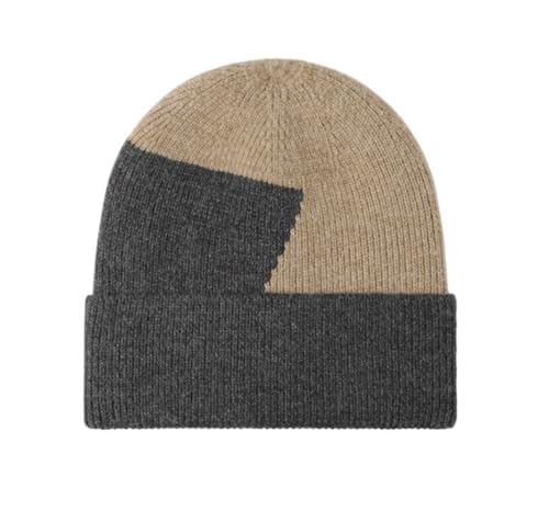 Winter Warm Chunky Gorros De Invierno Para Hombres Y Mujeres Gorros De Cráneo De Punto Gorros Suaves Y Cálidos Contraste Winter Hat Sombrero de Invierno(C)