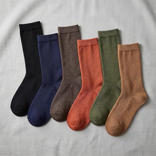 Image of Tipi Toe Women's 6-Pack Funky Crew Socks | Colorful Fun Patterned Novelty Dress Socks, Sizes 9-13