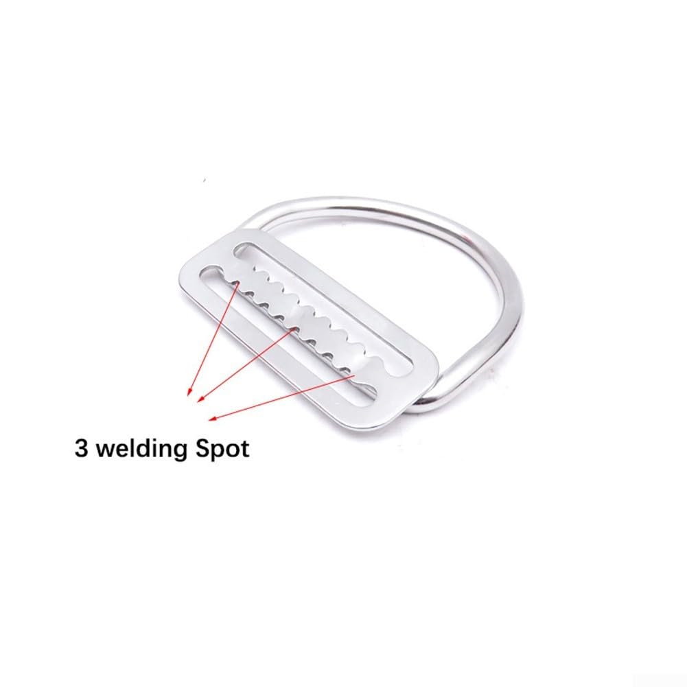 316 Stainless Steel D-Ring for Seatbelt - Ideal for Diving Sidemount (2pcs) - 4