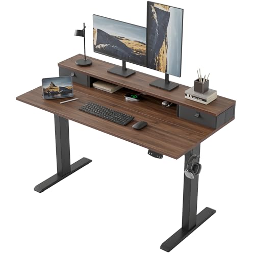 Klicelor 48 Inch Electric Standing Desk with Drawers, Adjustable Height