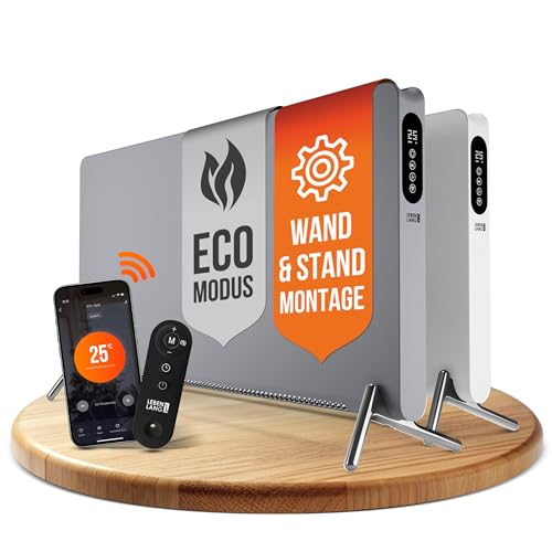 LEBENLANG Konvektor Elektroheizung Energiesparend - Inkl. WiFi &...