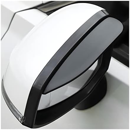 Blilo 2PCS Car Rear View Mirror Rain Visor Guard, Carbon Fiber Auto Mirror Rain Visor Smoke Guard, Universal for Cars, Truck and SUV (Smooth Black)