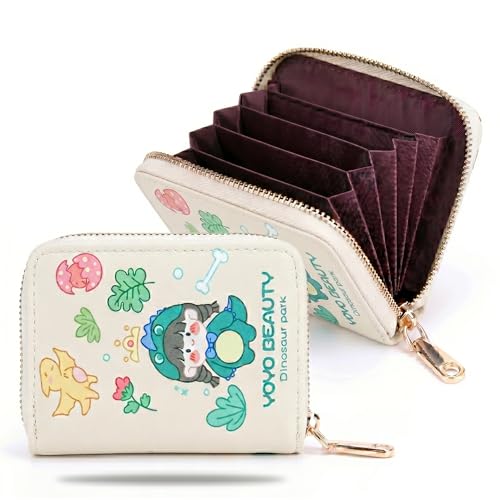 Image of Kraptick Card Holder Wallet - Slim Credit Card Holder, Visiting Card Organizer, Multi Slot Pocket Card Wallet with Secure Closure, Compact Travel Card Case (Cartoon Print)