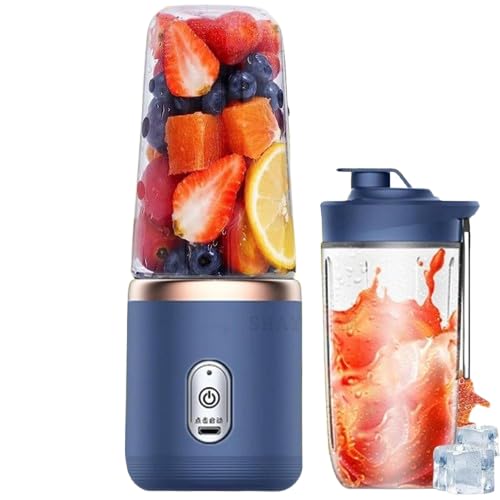 Portable Juicer Blender for Smoothies & Juices | USB Rechargeable Mini Blender Bottle | 400ml Shake Maker with 1800mAh Battery | Personal Smoothie Mixer for Home, Travel, Gym (Portable Juicer)-image-49