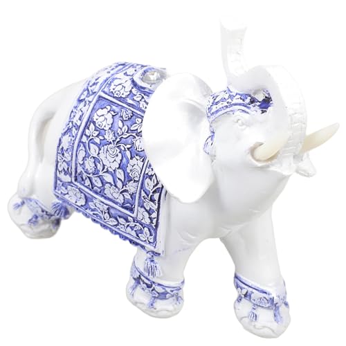 Statues d'éléphants objets déco et figurines animaux bleu pour la maison - 7
