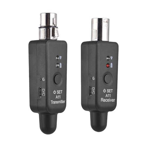HXBER Sistema de Micrófono Recargable Inalámbrico 2.4G con Transmisor y Receptor XLR para Mezcladora de Audio, Guitarra Eléctrica, Bajo y Parlante PA, Modos Ajustables, Micrófono Dinámico miniatura 3