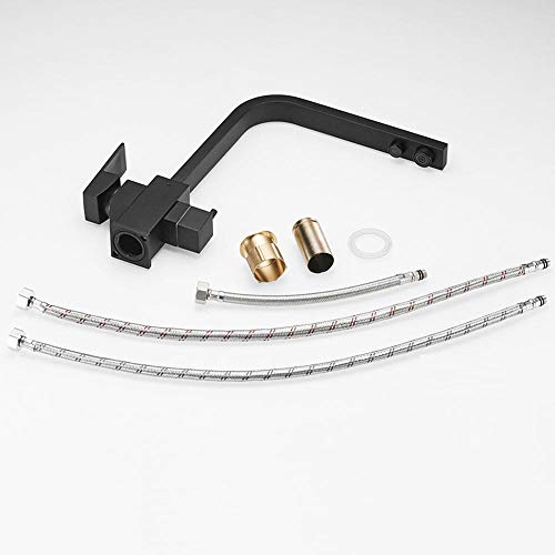 Purificateur d'eau en laiton chaud et froid noir pour évier de cuisine chic - 7