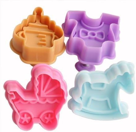 Set of 4 pcs Baby Shower Insect Design Plunger Cake Cutter