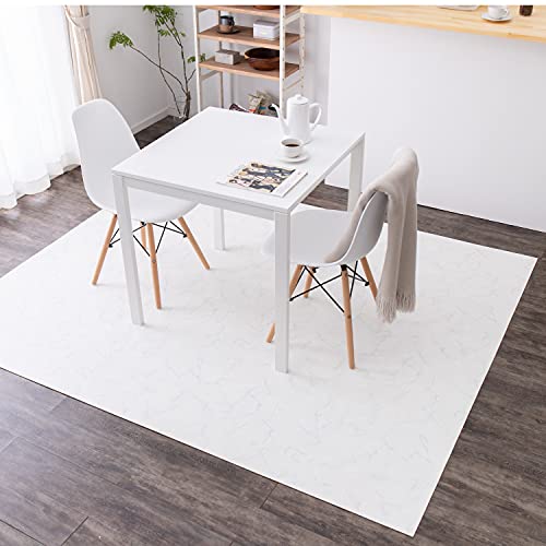 萩原 クッションフロア ダイニングラグ (約182×180,大理石) 水拭きできる 防炎 抗菌 防カビ 滑り止め付き カットOK