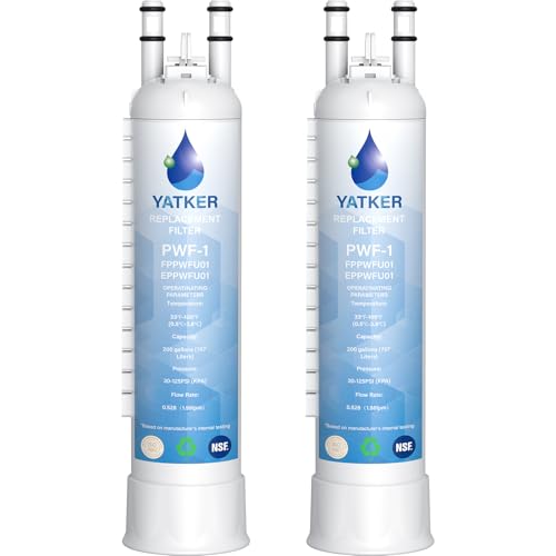Yatker FPPWFU01 Water Filter Replacement for Compatible with Frigidaire FPPWFU01 Water Filter EPPWFU01 PureAdvantage PurePour PWF-1 (2 Pack)