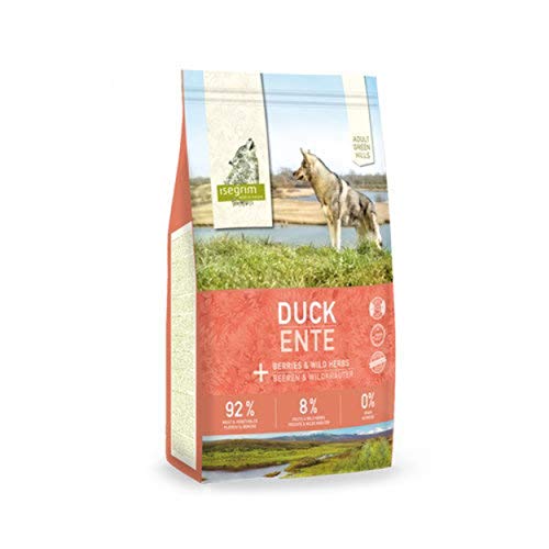 ISEGRIM Hunde-Sack für Erwachsene, Ente + Beeren und Wildkräuter, 3 kg, Hund