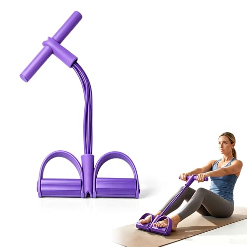 Image of Multifunction Pedal Resistance Band with Handles, 50lbs Heavy Duty Elastic Exercise Bands for Legs Arms Abdomen, Portable Fitness Resistance Tubes for Home Gym Yoga Strength Training