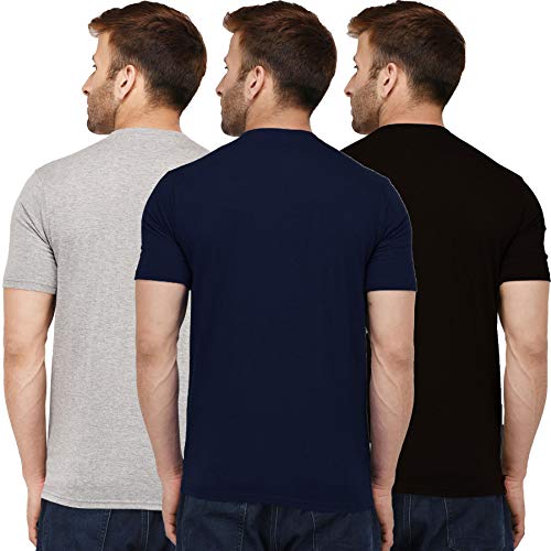 Image of Solid Men Half Sleeve Round Neck T-Shirt (Pack of 3)