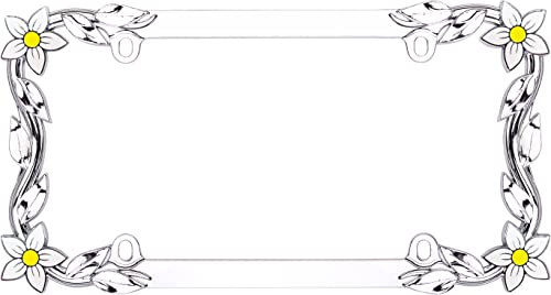 Cruiser Accessories 19130 Daisy License Plate Frame, Chrome/Painted #TOP1