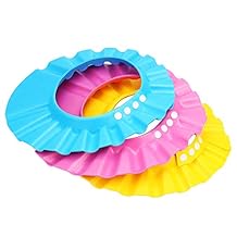 Shampoo Shower Bathing Protection Bath Cap Adjustable Visor Hat for Toddler, Baby, Kids, Children,Set of 3
